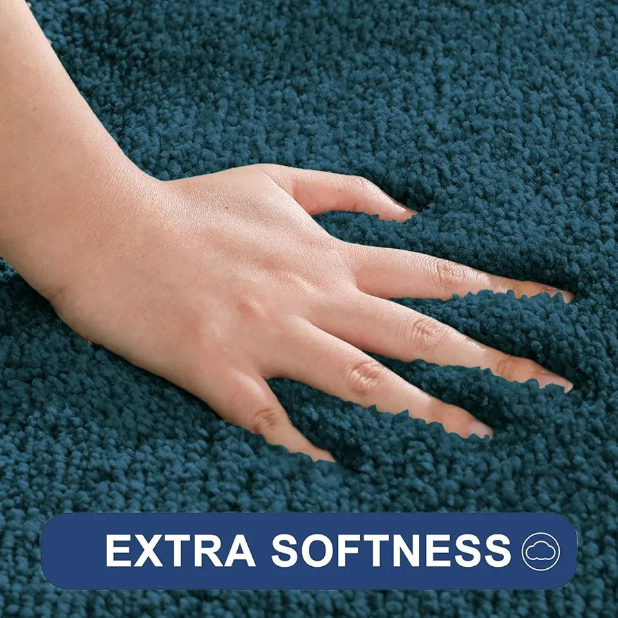LUXE HOME INTERNATIONAL Microfiber Anti-Skid Water Absorbent/Soaking Washable Rectangular Mat For Bathroom/Entrance/Kitchen/Bedside/Living-Area Rug/Office/Gym Yoga/Kids Room